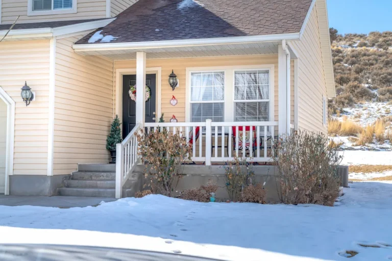 Home exterior in winter conditions where rodents may seek shelter